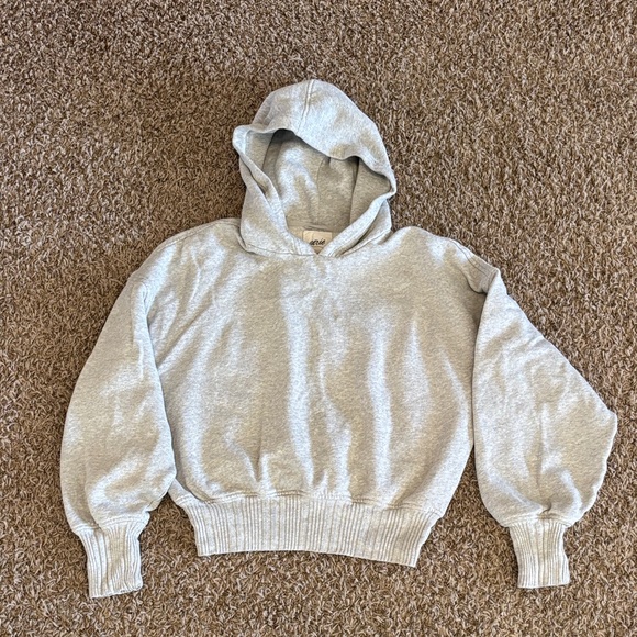 aerie Tops - Aerie Light Gray Fleece-Lined Hoodie